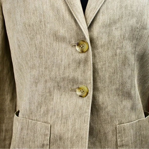 Vince Linen Blend Blazer Women’s Size 6 Beige Tailored Jacket - Picture 4 of 11